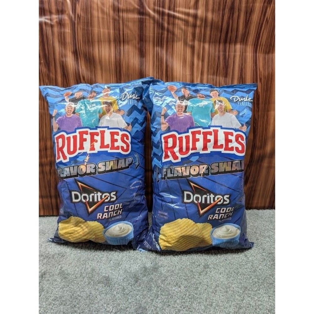 Limited Edition Ruffles Flavor Swap Chips With Doritos Cool Ranch Flavor 2 Bags